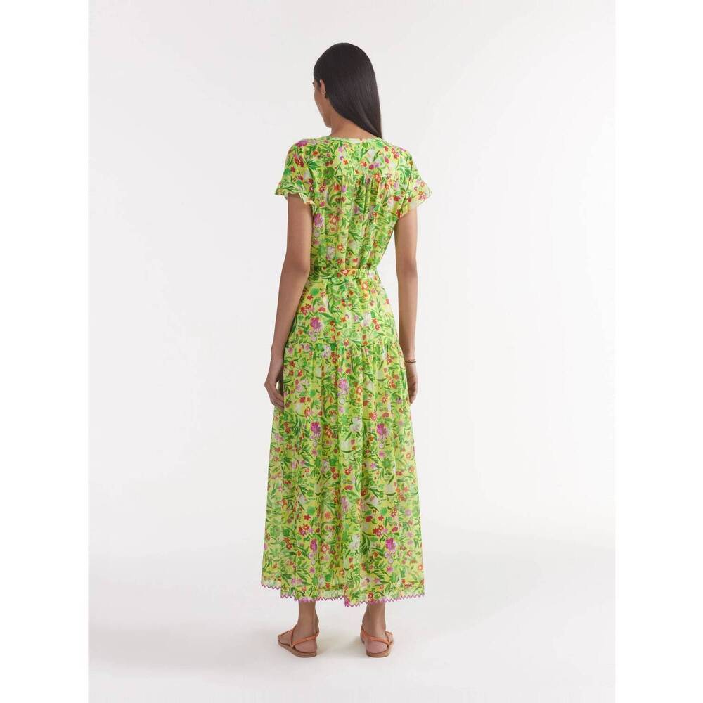 NEW SALONI bettie b midi dress in bouquet lime - Picture 3 of 6